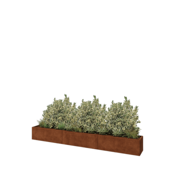 Jardinera XXL de acero corten - Rectángulo - 360 x 40 x 40 cm - Sin placa inferior