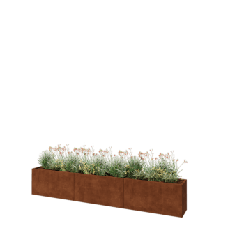 Jardinera XXL de acero corten - Rectángulo - 360 x 40 x 60 cm - Sin placa inferior