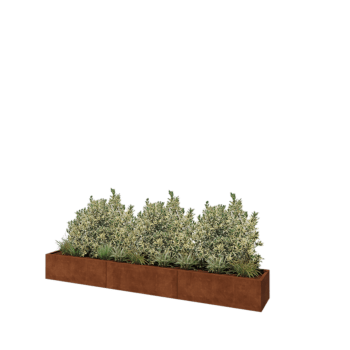 Jardinera XXL de acero corten - Rectángulo - 360 x 50 x 40 cm - Sin placa inferior
