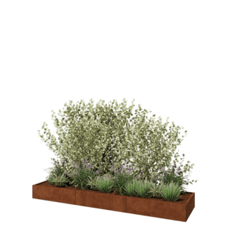 Jardinera XXL de acero corten - Rectángulo - 360 x 80 x 30 cm - Sin placa inferior