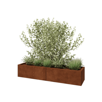 Jardinera XXL de acero corten - Rectángulo - 160 x 40 x 30 cm - Sin placa inferior
