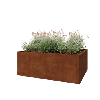 Jardinera XXL de acero corten - Rectángulo - 160 x 120 x 60 cm - Con placa inferior