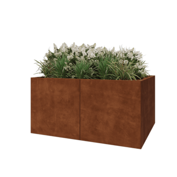 Jardinera XXL de acero corten - Rectángulo - 160 x 120 x 80 cm - Sin placa inferior