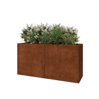 Jardinera XXL de acero corten - Rectángulo - 160 x 50 x 80 cm - Sin placa inferior
