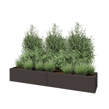 Jardinera XXL de acero - Rectángulo - 200 x 40 x 30 cm - RAL7016 mate (gris antracita) - Sin placa inferior