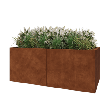 Jardinera XXL de acero corten - Rectángulo - 200 x 100 x 80 cm - Sin placa inferior