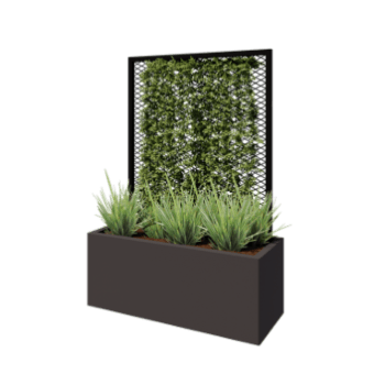 Enrejado para plantas trepadoras de acero - 90 x 3 x 117,5 cm - RAL9005 mate (negro) - Para jardinera 40 cm