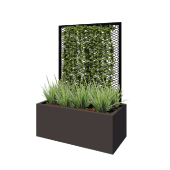 Enrejado para plantas trepadoras de acero - 90 x 3 x 117,5 cm - RAL9005 mate (negro) - Para jardinera 50 cm