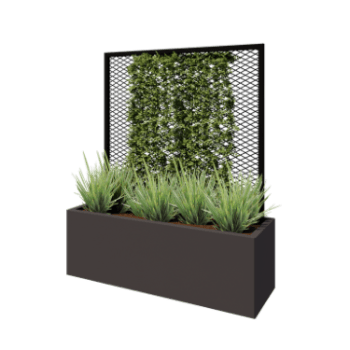 Enrejado para plantas trepadoras de acero - 110 x 3 x 117,5 cm - RAL9005 mate (negro) - Para jardinera 40 cm