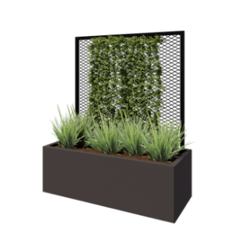 Enrejado para plantas trepadoras de acero - 110 x 3 x 117,5 cm - RAL9005 mate (negro) - Para jardinera 50 cm