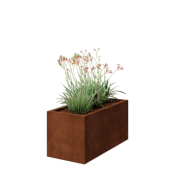 Jardinera de acero corten - Rectángulo - 100 x 50 x 50 cm - Soldado - Con placa inferior