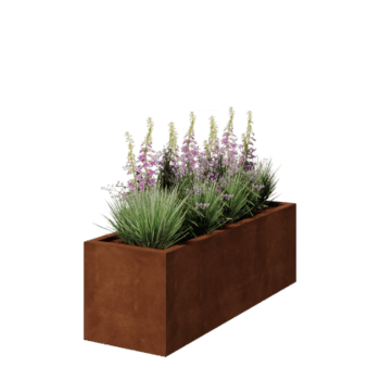Jardinera de acero corten soldada Montana 150 x 50 x 50 cm