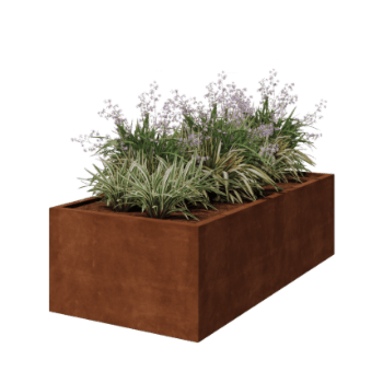 Jardinera de acero corten soldada Montana 200 x 100 x 60 cm