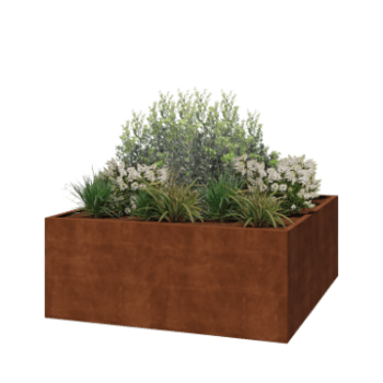 Jardinera de acero corten soldada Montana 200 x 200 x 80 cm