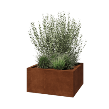 Jardinera de acero corten - Cuadrado - 80 x 80 x 40 cm - Soldado - Sin placa inferior