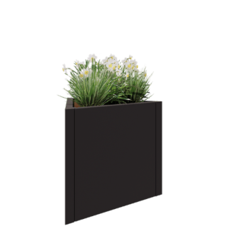 Jardinera de acero - Triángulo equilátero - 70,6 x 61 x 60 cm - RAL7016 mate (gris antracita) - Sin placa inferior