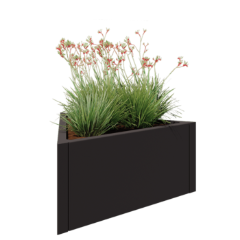 Jardinera de acero - Triángulo equilátero - 90,6 x 78,3 x 40 cm - RAL7016 mate (gris antracita) - Sin placa inferior
