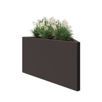 Jardinera de acero - Triángulo isósceles - 112,2 x 60,5 x 60 cm - RAL7016 mate (gris antracita) - Sin placa inferior