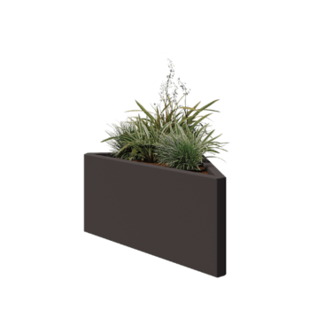 Jardinera de acero - Triángulo isósceles - 83,9 x 46,4 x 40 cm - RAL7016 mate (gris antracita) - Sin placa inferior