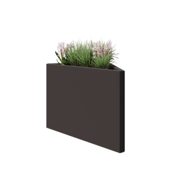 Jardinera de acero - Triángulo isósceles - 83,9 x 46,4 x 60 cm - RAL7016 mate (gris antracita) - Sin placa inferior