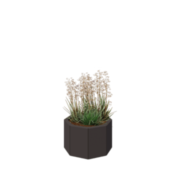 Jardinera de acero - Octágono - 48,3 x 48,3 x 30 cm - RAL7016 mate (gris antracita) - Con placa inferior