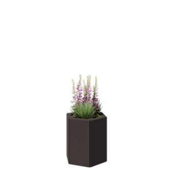 Jardinera de acero - Hexágono - 39,3 x 34,6 x 40 cm - RAL7016 mate (gris antracita) - Sin placa inferior
