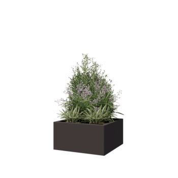 Jardinera de acero - Cuadrado - 60 x 60 x 30 cm - Otro color RAL - Con placa inferior