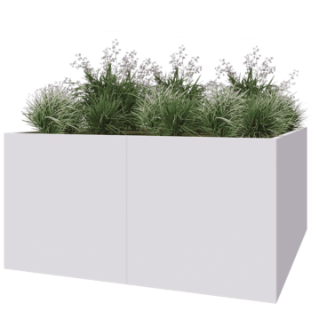 Jardinera XXL de acero - Cuadrado - 200 x 200 x 100 cm - RAL9010 mate (blanco) - Sin placa inferior