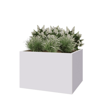 Jardinera de acero - Rectángulo - 120 x 100 x 80 cm - RAL9010 mate (blanco) - Sin placa inferior