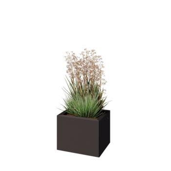 Jardinera de acero - Rectángulo - 40 x 30 x 30 cm - RAL7016 mate (gris antracita) - Con placa inferior