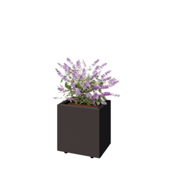 Jardinera de acero - Rectángulo - 40 x 30 x 40 cm - RAL7016 mate (gris antracita) - Con placa inferior - Con patas