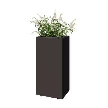 Jardinera de acero - Rectángulo - 40 x 30 x 80 cm - RAL7016 mate (gris antracita) - Con placa inferior - Con patas