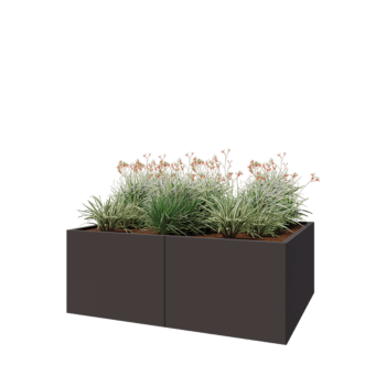 Jardinera XXL de acero - Rectángulo - 160 x 120 x 60 cm - RAL7016 mate (gris antracita) - Con placa inferior