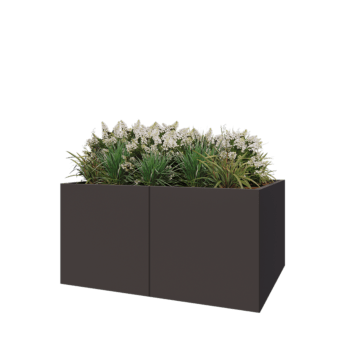 Jardinera XXL de acero - Rectángulo - 160 x 120 x 80 cm - RAL7016 mate (gris antracita) - Sin placa inferior
