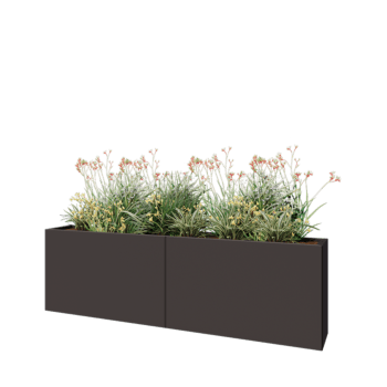 Jardinera XXL de acero - Rectángulo - 200 x 30 x 60 cm - RAL7016 mate (gris antracita) - Sin placa inferior