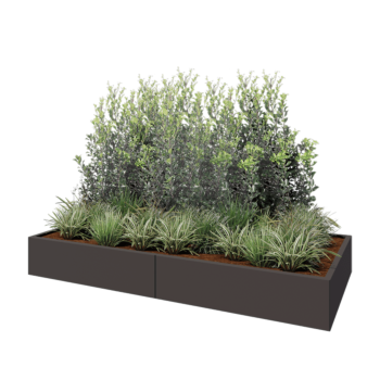 Jardinera XXL de acero - Rectángulo - 240 x 100 x 30 cm - Otro color RAL - Sin placa inferior