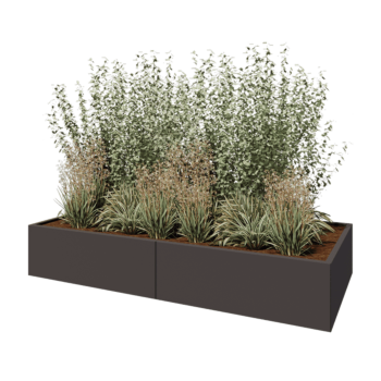 Jardinera XXL de acero - Rectángulo - 240 x 100 x 40 cm - Otro color RAL - Con placa inferior