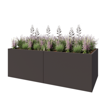 Jardinera XXL de acero - Rectángulo - 240 x 100 x 80 cm - Otro color RAL - Con placa inferior