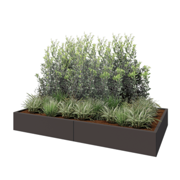 Jardinera XXL de acero - Rectángulo - 240 x 120 x 30 cm - Otro color RAL - Con placa inferior