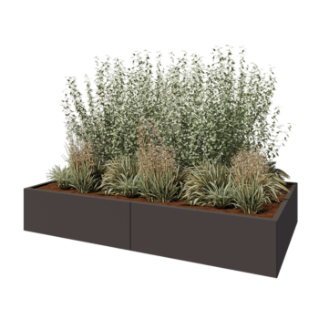 Jardinera XXL de acero - Rectángulo - 240 x 120 x 40 cm - Otro color RAL - Sin placa inferior