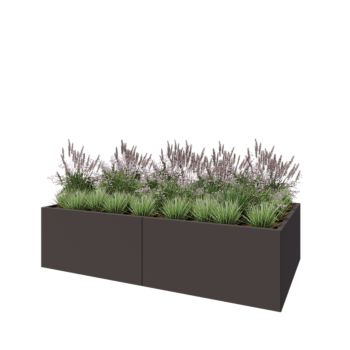 Jardinera XXL de acero - Rectángulo - 240 x 120 x 60 cm - RAL7016 mate (gris antracita) - Sin placa inferior