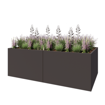 Jardinera XXL de acero - Rectángulo - 240 x 120 x 80 cm - Otro color RAL - Con placa inferior