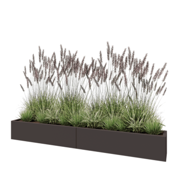 Jardinera XXL de acero - Rectángulo - 240 x 30 x 30 cm - Otro color RAL - Con placa inferior