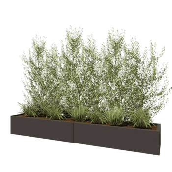 Jardinera XXL de acero - Rectángulo - 240 x 40 x 30 cm - RAL7016 mate (gris antracita) - Con placa inferior