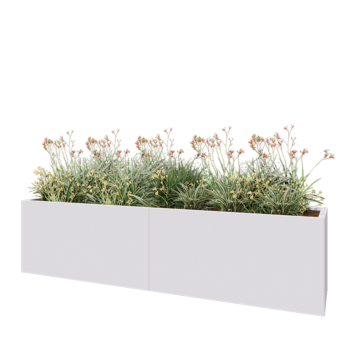 Jardinera XXL de acero - Rectángulo - 240 x 50 x 60 cm - RAL9010 mate (blanco) - Sin placa inferior