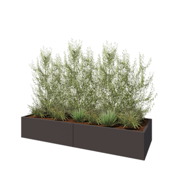 Jardinera XXL de acero - Rectángulo - 240 x 80 x 40 cm - RAL7016 mate (gris antracita) - Con placa inferior