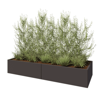 Jardinera XXL de acero - Rectángulo - 240 x 80 x 40 cm - Otro color RAL - Con placa inferior