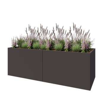 Jardinera XXL de acero - Rectángulo - 240 x 80 x 80 cm - Otro color RAL - Con placa inferior