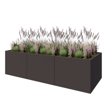 Jardinera XXL de acero - Rectángulo - 300 x 120 x 80 cm - Otro color RAL - Con placa inferior