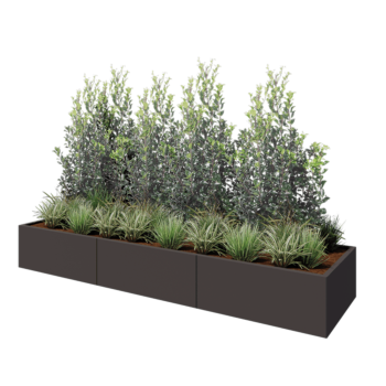 Jardinera XXL de acero - Rectángulo - 300 x 80 x 40 cm - RAL7016 mate (gris antracita) - Sin placa inferior